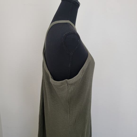 Old Navy 3X Ribbed Maxi Dress Green Halter Neck Alpine Tundra Shelf‎ Bra Casual - Picture 9 of 15